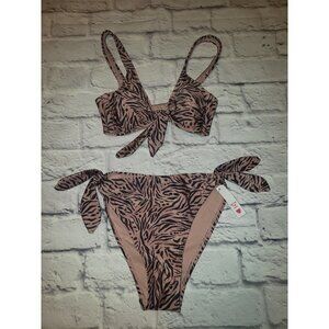 NWT Xhilaration Junior's Size XS Animal Print Bikini 2pc Swimsuit Set